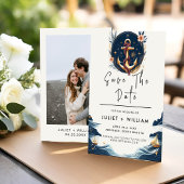 Het touw knoop boot schip marine blauw nautische b save the date