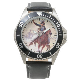 Het Touwen 1914 Range Cowboy William R Leigh Horloge