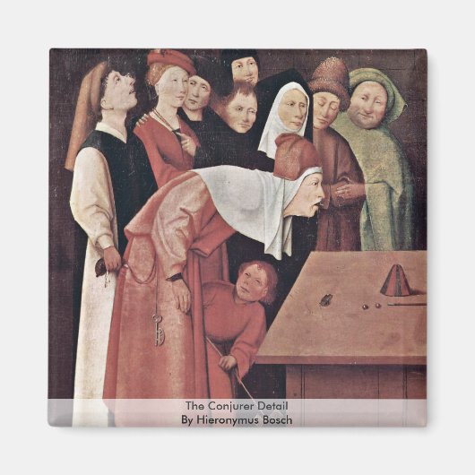 Het tovenaarsdetail. door Hieronymus Bosch Magneet (Voorkant)