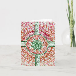 Het traditionele Damast Indische Mandala van de Feestdagen Kaart