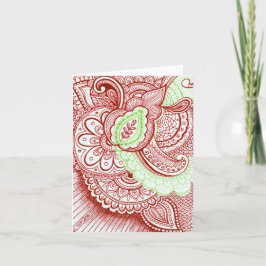 Het traditionele Damast Indische Mandala van de Feestdagen Kaart