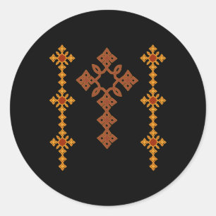 Het traditionele Ethiopische kruis Ronde Sticker