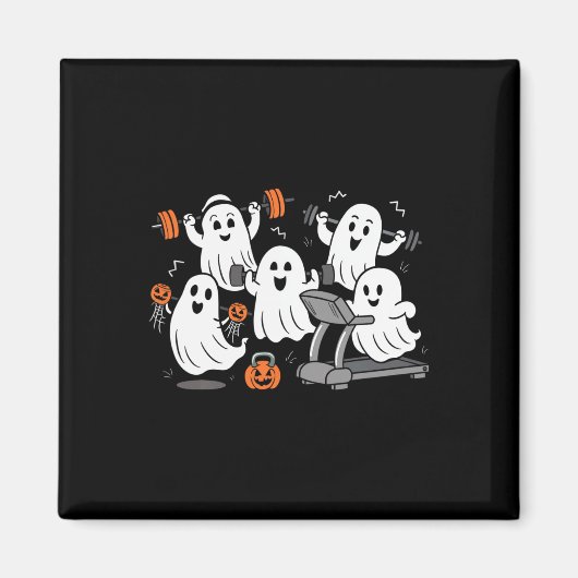 Het trainen van Ghost Gym Halloween Shirt Fitness  Magneet (Voorkant)