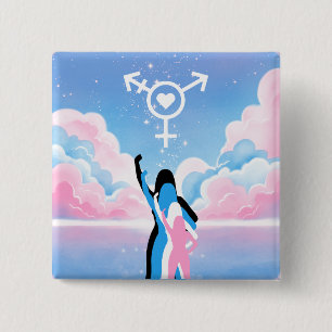 Het Trans Signaal Vierkante Button 5,1 Cm