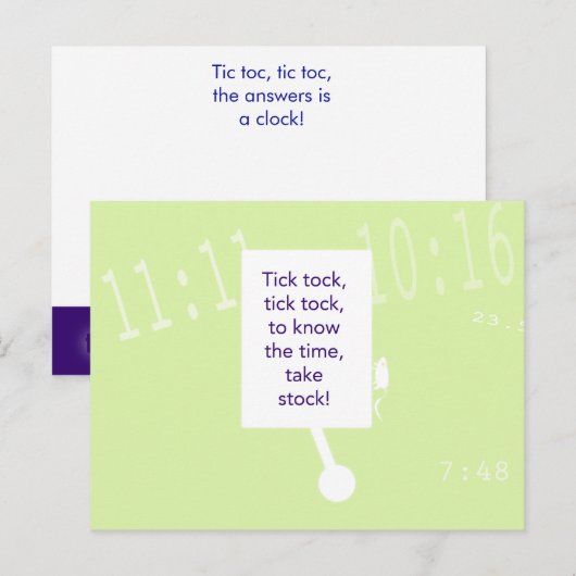 Het Treasure Hunt Game - Cluj #1 - Klok Briefkaart (Voorkant / Achterkant)