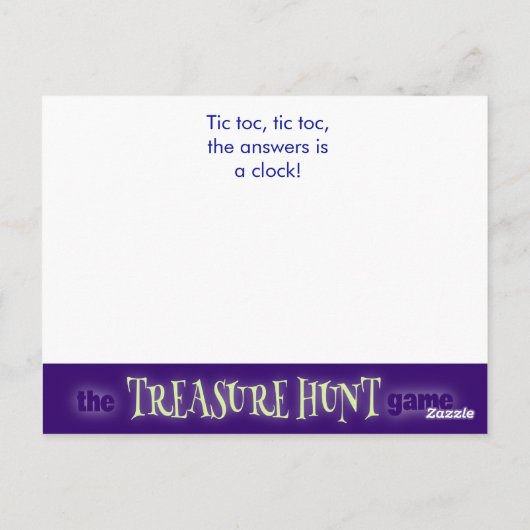 Het Treasure Hunt Game - Cluj #1 - Klok Briefkaart (Achterkant)