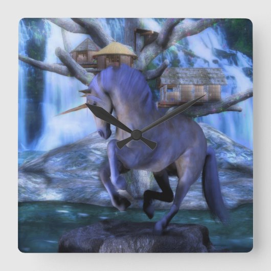 Het Treehouse Vierkante Klok (Voorkant)