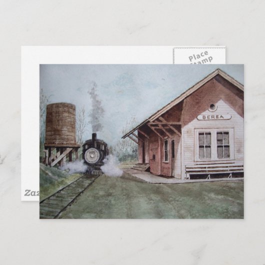 Het treinstation - briefkaart (Voorkant / Achterkant)