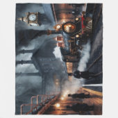 Het treinstation van Steampunk Fleece Deken (Voorkant)