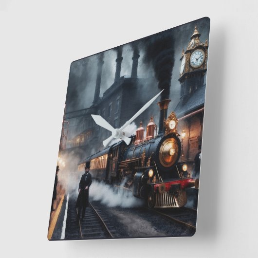 Het treinstation van Steampunk Vierkante Klok (Hoek)