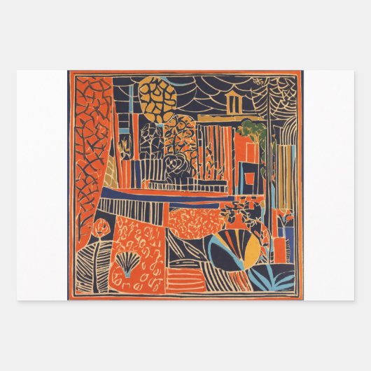 het trekken van abstracte kunst, inpakpapier vel (Voorkant)