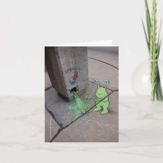 het trekken van de de lentehefboom kaart (Voorkant)