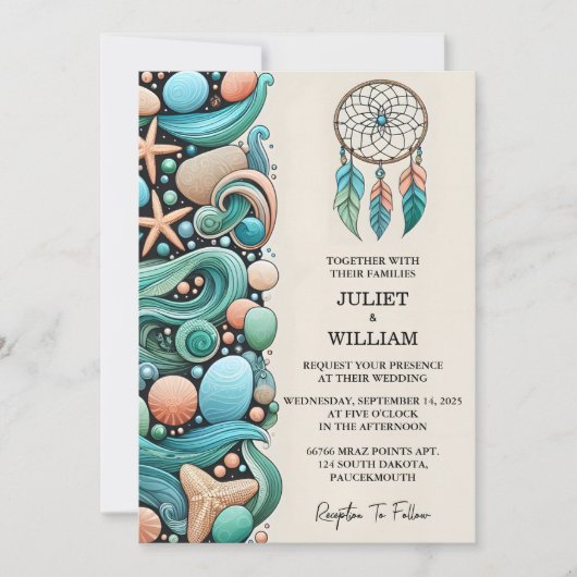 Het Tribal Aqua Zand Werk Gestapeld Zee Glas Bruil Kaart (Voorkant)