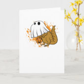 Het Trick or treat van het Spook van de Dinosaurus Kaart (Gele Bloem)