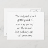 Het trieste deel over oud worden is...-briefkaart briefkaart (Voorkant / Achterkant)