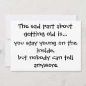 Het trieste deel over oud worden is... kaart (Voorkant)