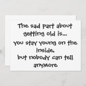 Het trieste deel over oud worden is... kaart (Voorkant / Achterkant)