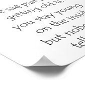 het trieste deel over oud worden is poster (Hoek)