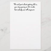 Het trieste deel over oud zijn is-kantoorwerk briefpapier (Voorkant)