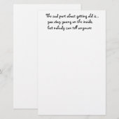 Het trieste deel over oud zijn is-kantoorwerk briefpapier (Voorkant / Achterkant)