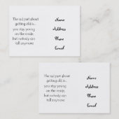 Het trieste deel over oude visitekaartjes (Voorkant / Achterkant)