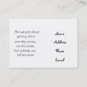 Het trieste deel over oude visitekaartjes (Achterkant)