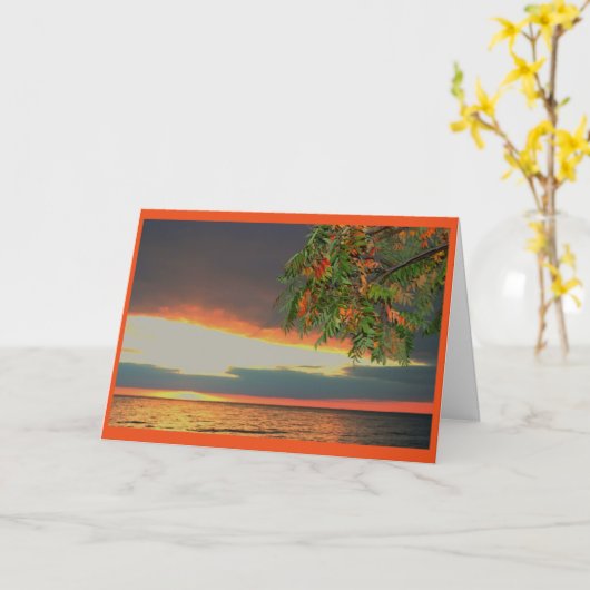 Het trillende Denken van de Zonsondergang aan u Kaart (Gele Bloem)