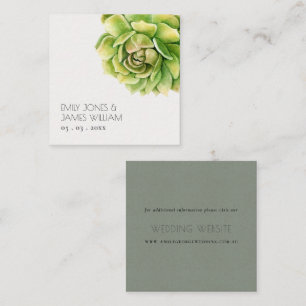 HET TRILLENDE GROENE SUCCULENTE HUWELIJK VAN DE VIERKANTE VISITEKAARTJE