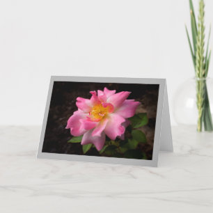 Het trillende roze nam gouden centrum toe kaart