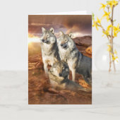 Het Trio van wolven Kaart (Gele Bloem)