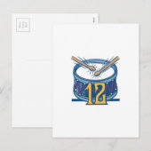 Het Trommelen van twaalf Slagwerkers Feestdagenkaart (Voorkant / Achterkant)