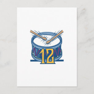 Het Trommelen van twaalf Slagwerkers Feestdagenkaart