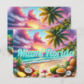 Het tropisch briefkaart van Miami (Voorkant / Achterkant)