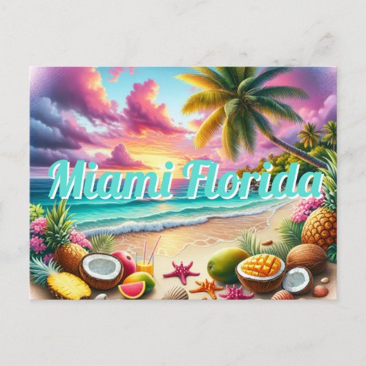 Het tropisch briefkaart van Miami (Voorkant)