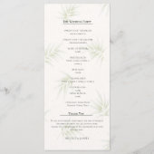 Het Tropisch Imperial Bamboo Tuin Bruiloft Menu (Achterkant)