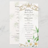 Het Tropisch Imperial Bamboo Tuin Bruiloft Menu (Voorkant / Achterkant)
