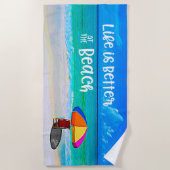 Het tropisch strand is beter in de strandvlek. strandlaken (Voorkant)