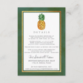 Het Tropische Ananas bruiloft Collectie Detail Informatiekaartje