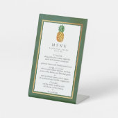 Het tropische ananas bruiloft Collectie menu Reclamebord Met Voetstuk (Voorkant)