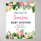 Het Tropische Baby shower van Flamingo Welkome Pos Poster (Voorkant)