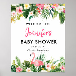 Het Tropische Baby shower van Flamingo Welkome Pos Poster