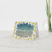 Het tropische BloemenStrand van het Lijst Plumeria Bedankkaart (Voorkant)