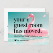 Het Tropische Flamingo Nieuwe Adres Bewegende Kaar (Voorkant / Achterkant)