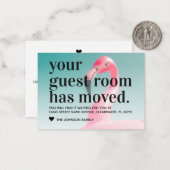 Het Tropische Flamingo Nieuwe Adres Bewegende Kaar Notitiekaartje (Voorkant / Achterkant in situ)