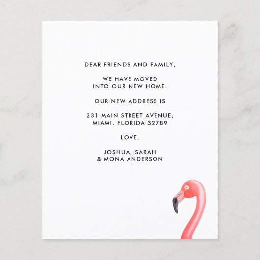 Het Tropische Flamingo van de begroting beweegt Ni (Achterkant)