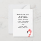 Het Tropische Flamingo van de begroting beweegt Ni Notitiekaartje (Achterkant)