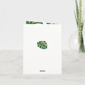 Het tropische huwelijk van het bladeren moderne bedankkaart (Achterkant)