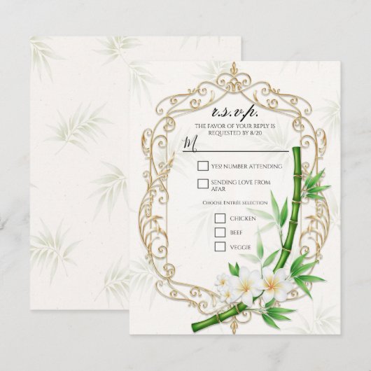 Het Tropische Keizerbamboe Tuin Bruiloft  Kaart (Voorkant / Achterkant)