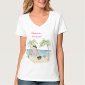 Het tropische kerstfeest op het strand is nog stee t-shirt (Voorkant)