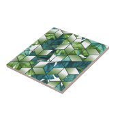 Het tropische Kubieke Ontwerp van de Bladeren van Tegeltje (Zijkant)